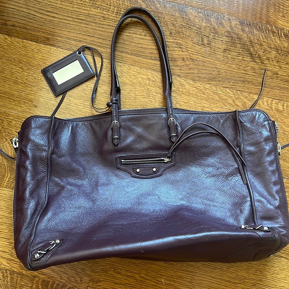 Balenciaga A4 Paper Tote Bag in Burgundy